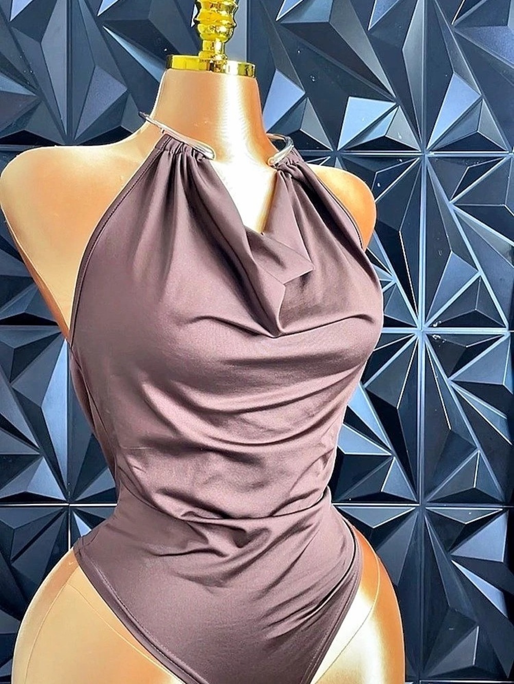 Brown One-Piece Swimsuit Size Medium